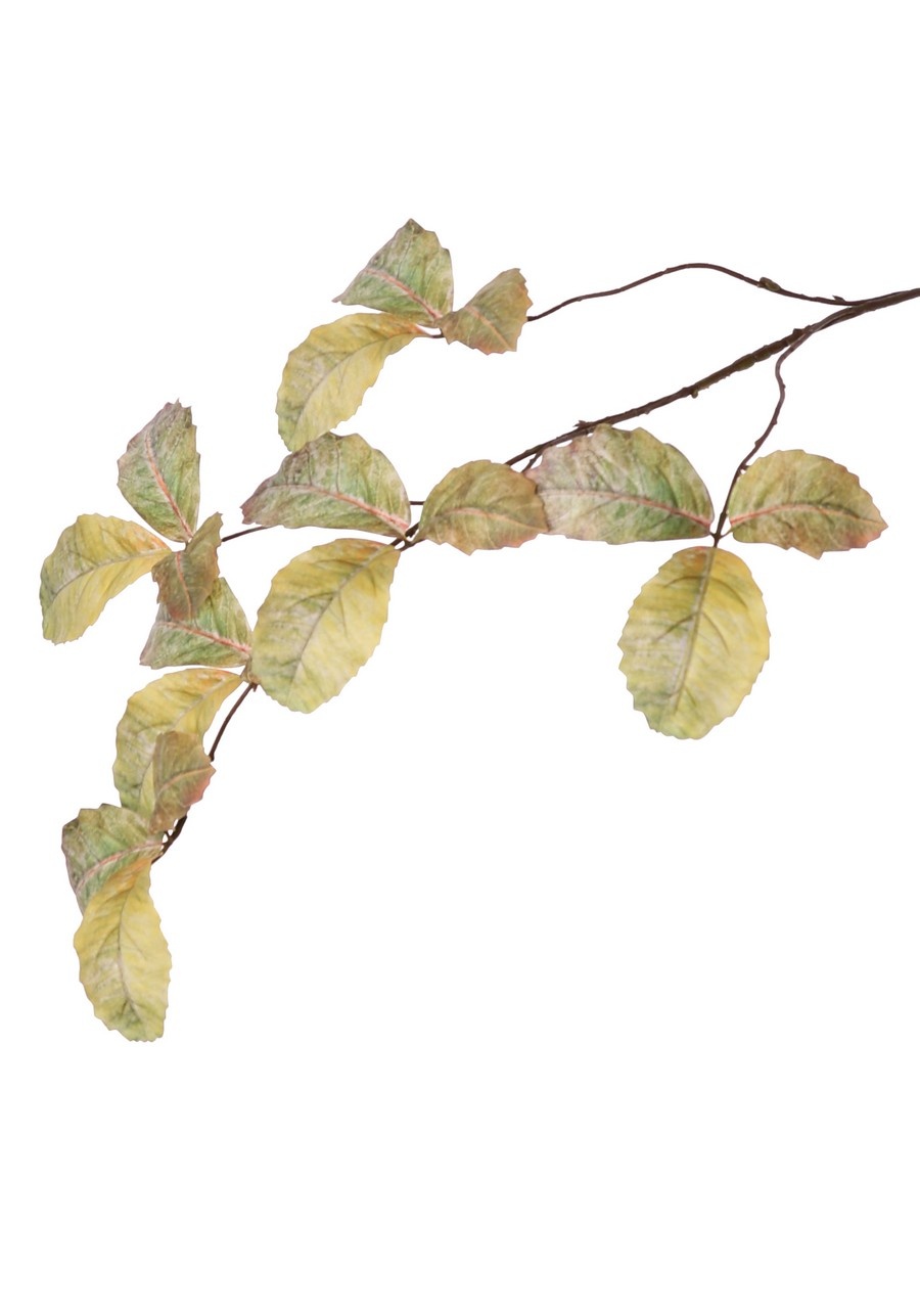 Beech leaf maxi XL, 5x branched with 15 polyester leaves, 122 cm