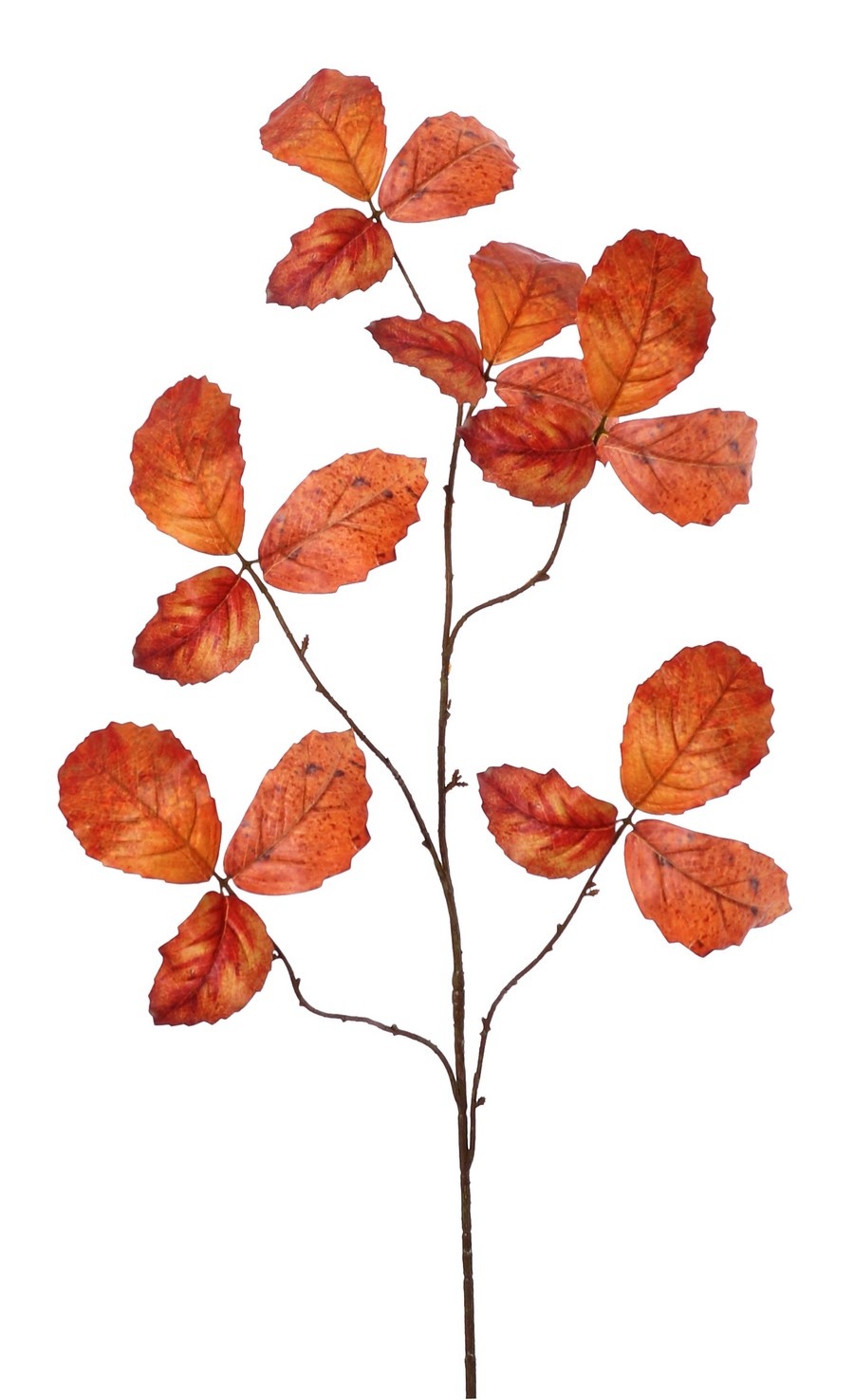 Beech leaf maxi XL, 5x branched with 15 polyester leaves, 122 cm