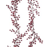 Schaumbeeren-Girlande (rot), mit 413 weiß getünchten Beeren (59 Büscheln), 167 cm