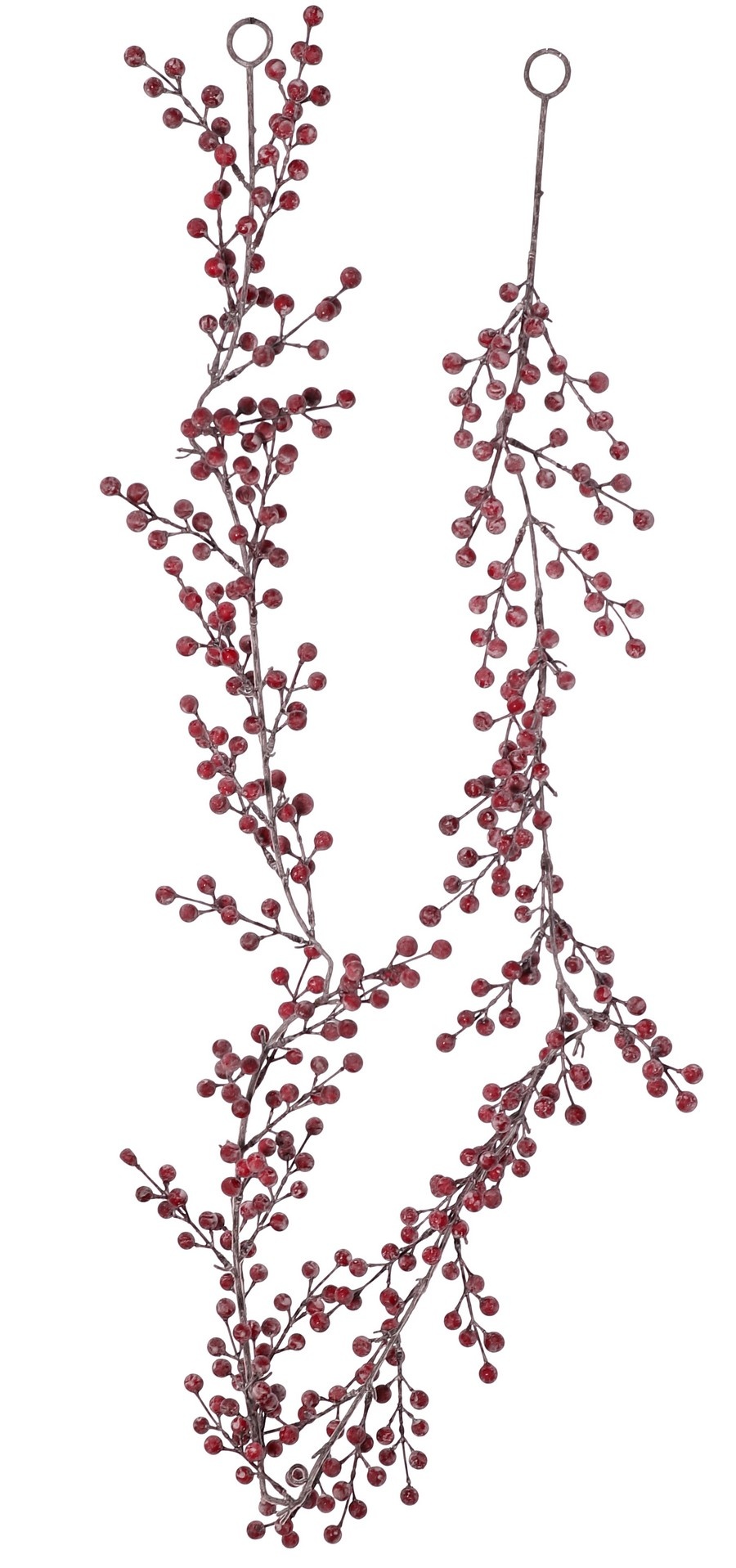 Schaumbeeren-Girlande (rot), mit 413 weiß getünchten Beeren (59 Büscheln), 167 cm
