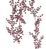 Schaumbeeren-Girlande (rot), mit 413 weiß getünchten Beeren (59 Büscheln), 167 cm