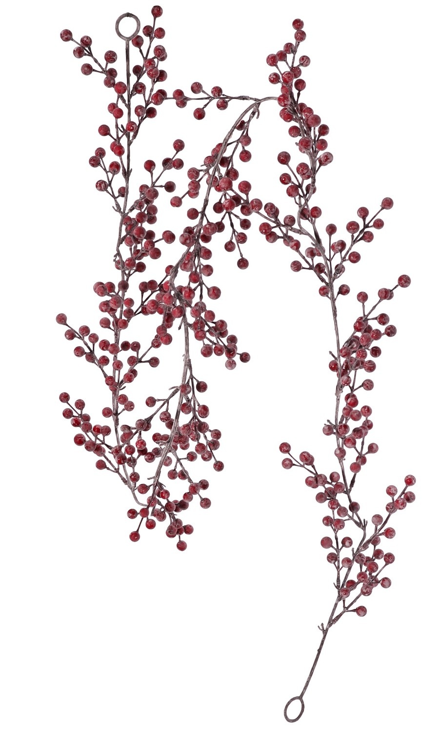 Schaumbeeren-Girlande (rot), mit 413 weiß getünchten Beeren (59 Büscheln), 167 cm