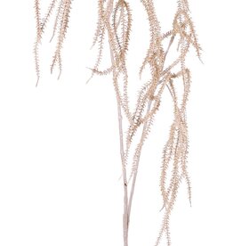 Hängender Amarant, zweifach verzweigt mit 37 Blütenähren, weiß getuencht (white washed), 127 cm