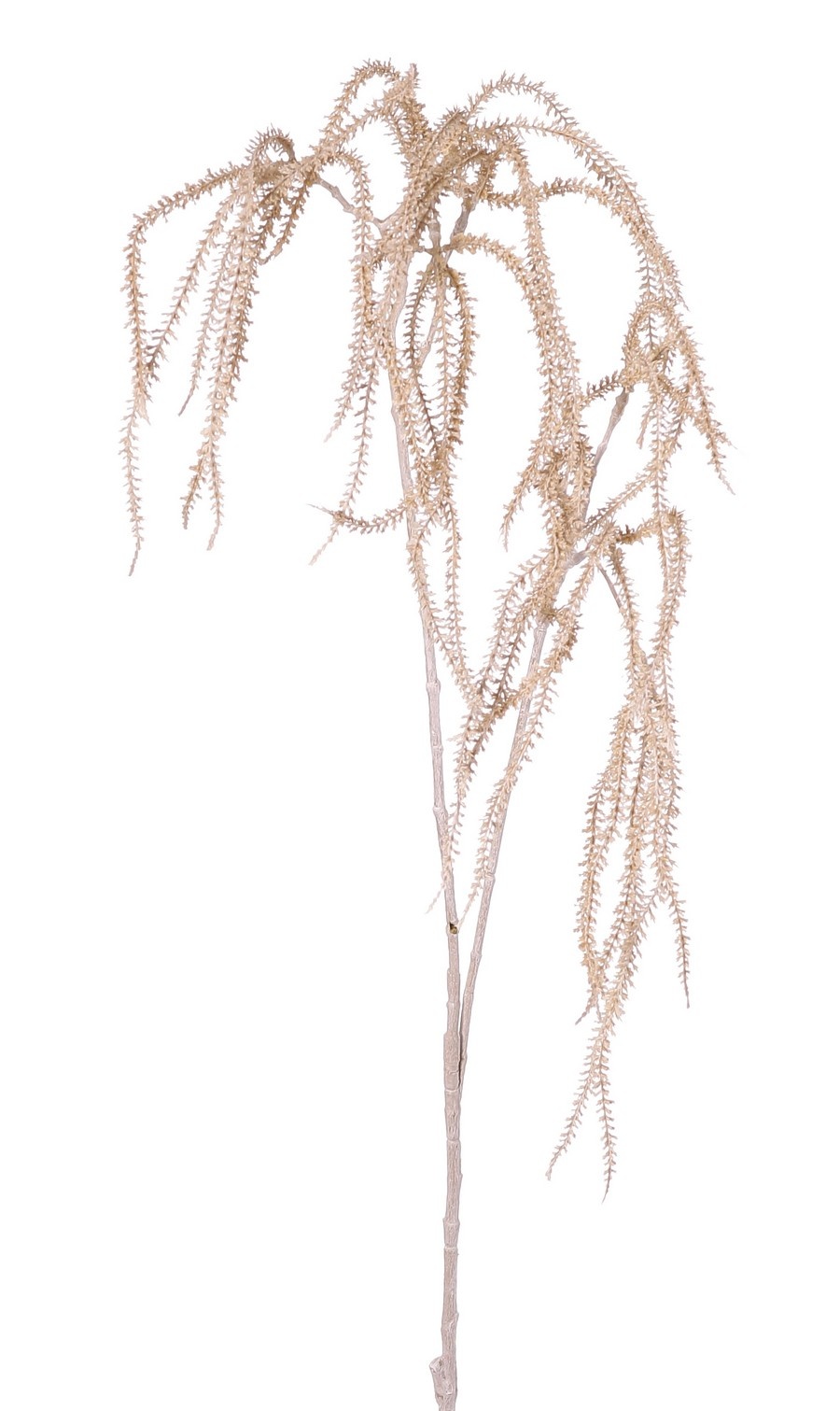 Hängender Amarant, zweifach verzweigt mit 37 Blütenähren, weiß getuencht (white washed), 127 cm