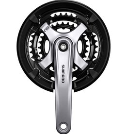 Shimano Shimano FC-TY701 Tourney chainset 7/8-speed, 48/38/28, silver with chainguard, 170 mm