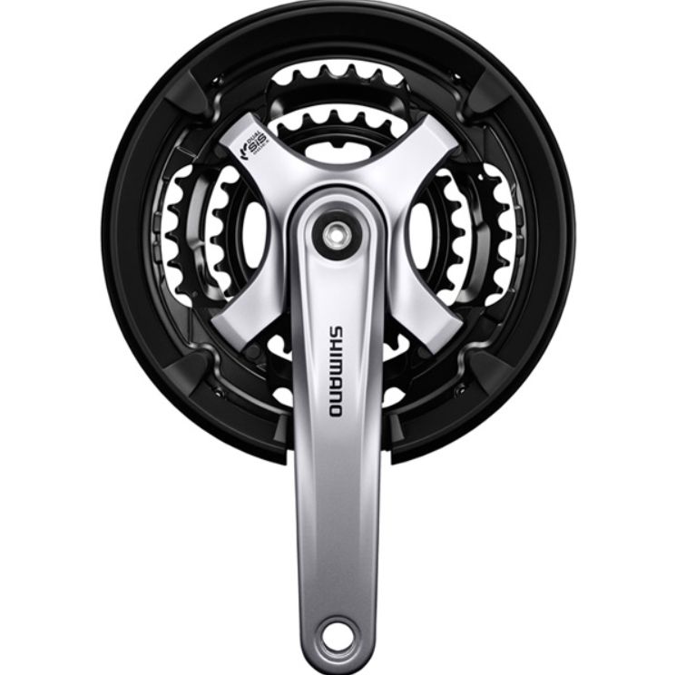 Shimano Shimano FC-TY701 Tourney chainset 7/8-speed, 48/38/28, silver with chainguard, 170 mm