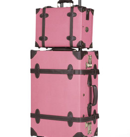 Retro Punk Set Pink mit Rollkoffer 65cm und Big Messenger