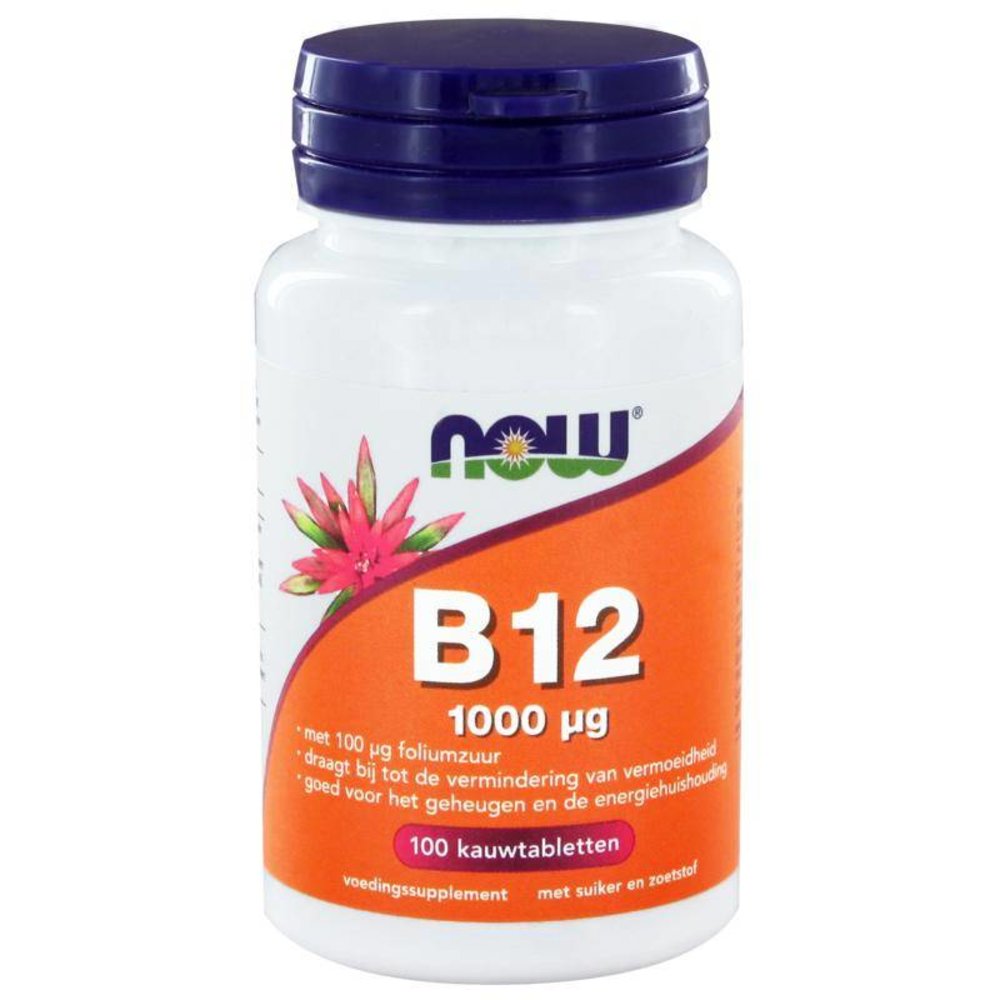 NOW Vitamine B12 1000 mcg en Foliumzuur 100 mcg NOW Vitamine B12 1000 mcg en Foliumzuur 100 mcg