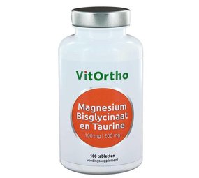Vitortho Magnesium bisglycinaat 100 mg en taurine 200 mg