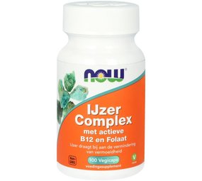 NOW IJzer Complex met actieve B12 en folaat NOW IJzer Complex met actieve B12 en folaat