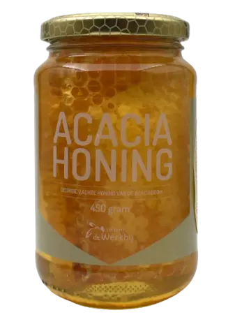 Werkbij Acaciahoning met raat