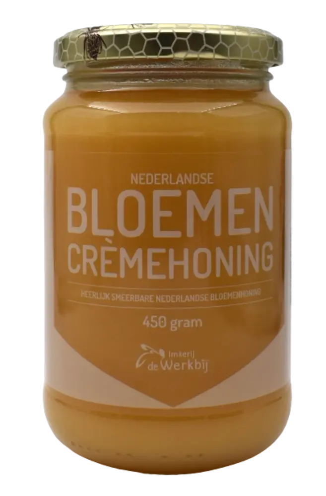 Werkbij Nederlandse bloemen creme honing