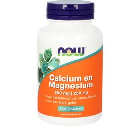 NOW Calcium 500mg en magnesium 250mg NOW Calcium 500mg en magnesium 250mg