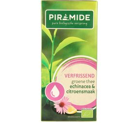 Piramide Verfrissend groene thee echinacea  & citroensmaak Piramide Verfrissend groene thee echinacea  & citroensmaak