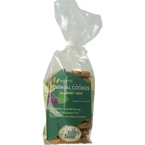 Billy'S Farm Haverkoekjes: Unieke smaak met moerbei en hennep Billy'S Farm Haverkoekjes: Unieke smaak met moerbei en hennep