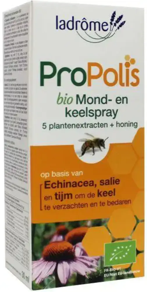 Ladrome Mond- en Keelspray - Met Propolis en Honing Ladrome Mond- en Keelspray - Met Propolis en Honing