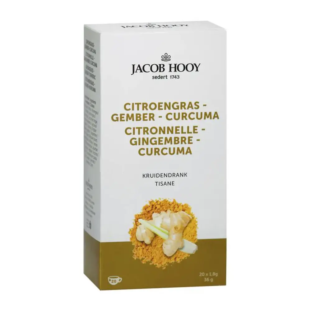 Jacob Hooy Citroengras  Gember  Curcuma theezakjes