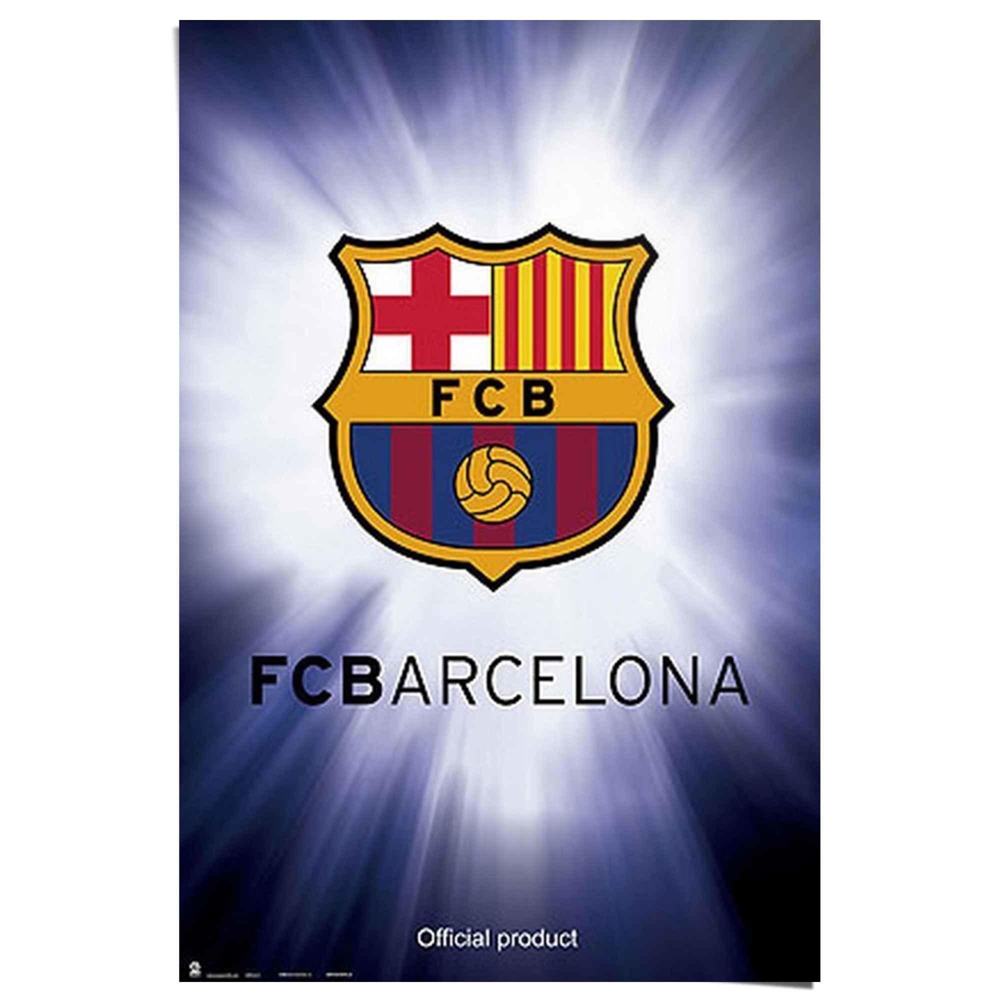 Fc Barcelona Club Logo Poster Blau Reinders