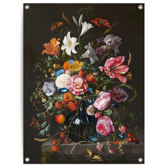 Gartendeko Vase mit Blumen 60x80 cm