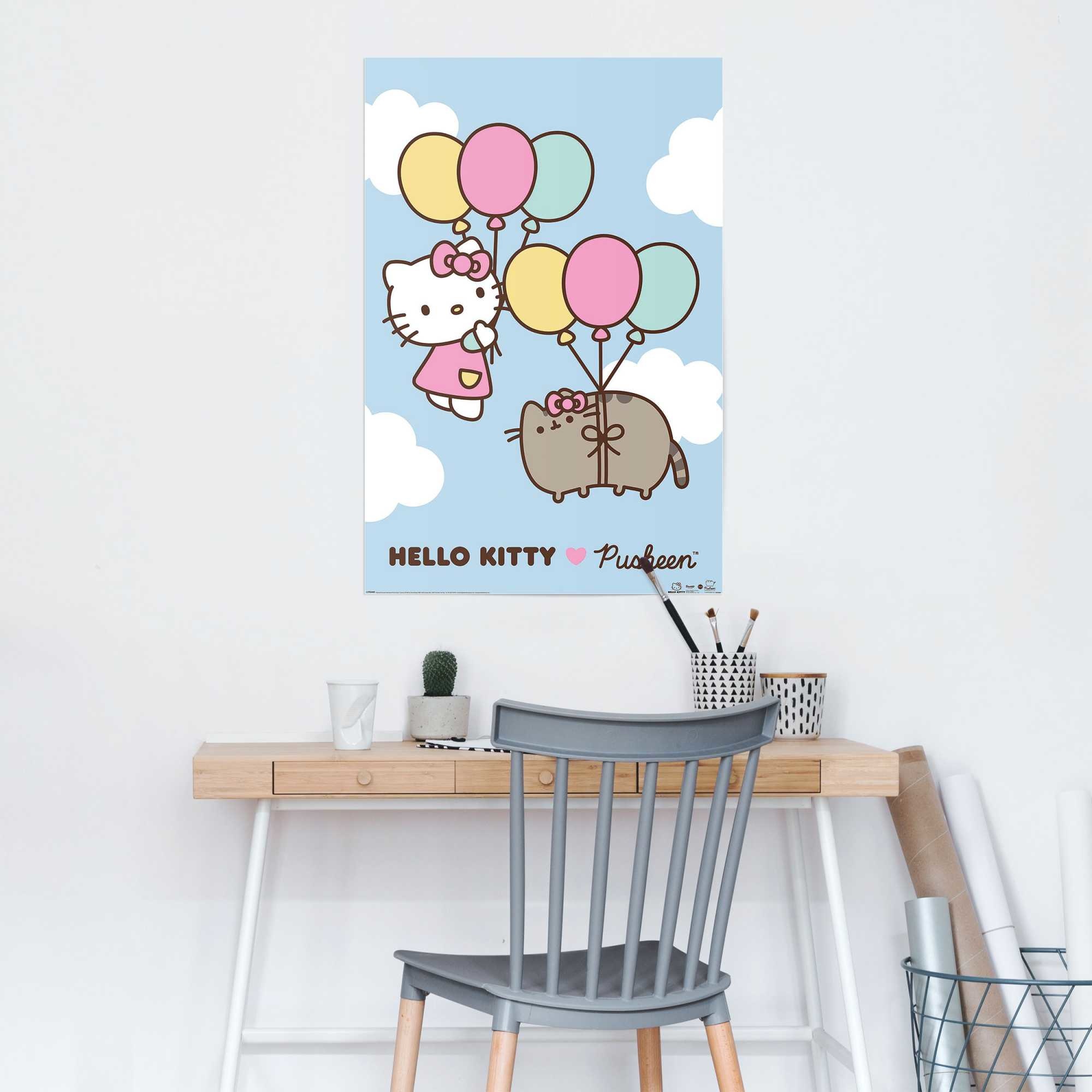 Hello Kitty up and away Pusheen Poster Mehrfarbig REINDERS!