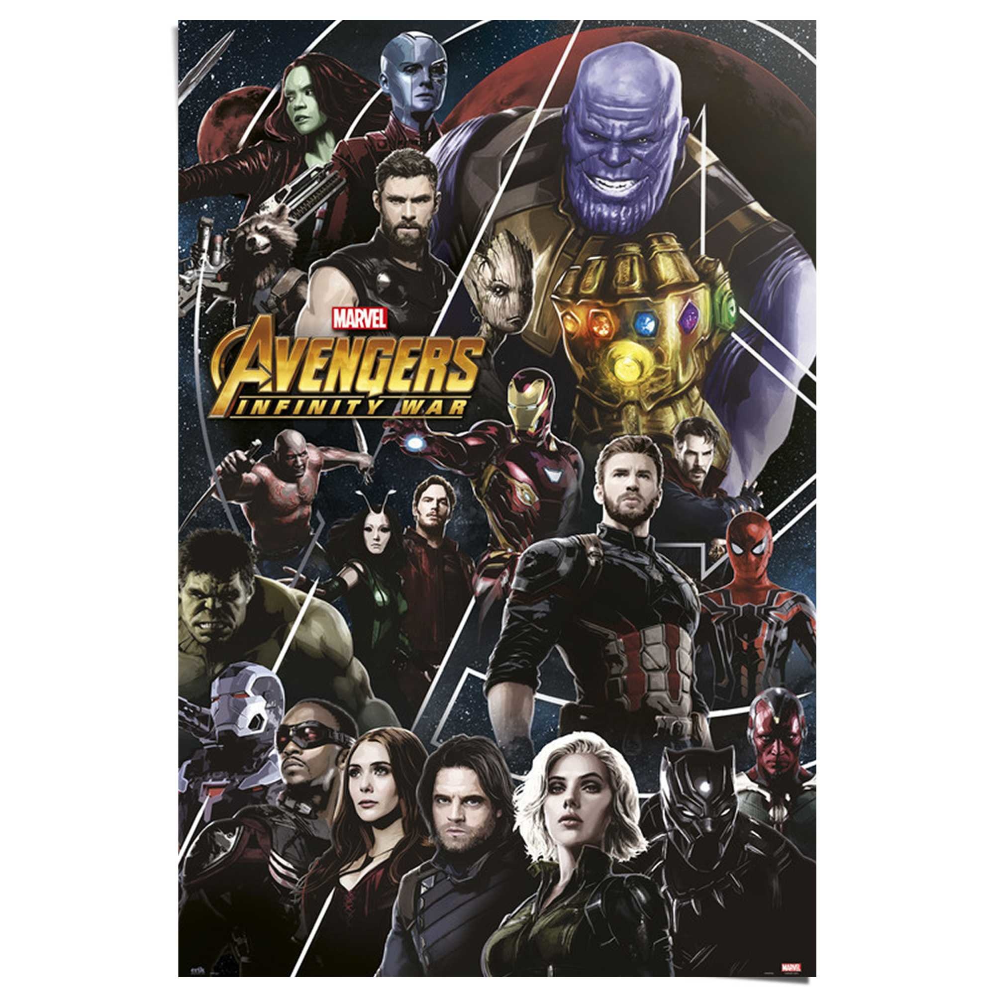 Marvel Avengers Infinity War Poster Schwarz REINDERS!