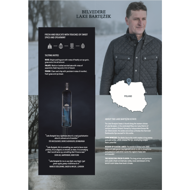 Belvedere  Single Estate Rye Lake Bartezek 70CL