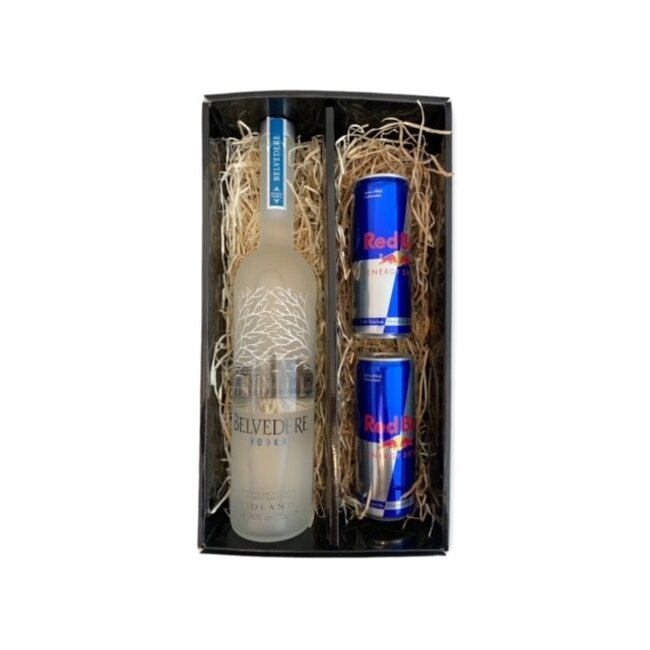 Belvedere Vodka 70cl met Red Bull Pakket