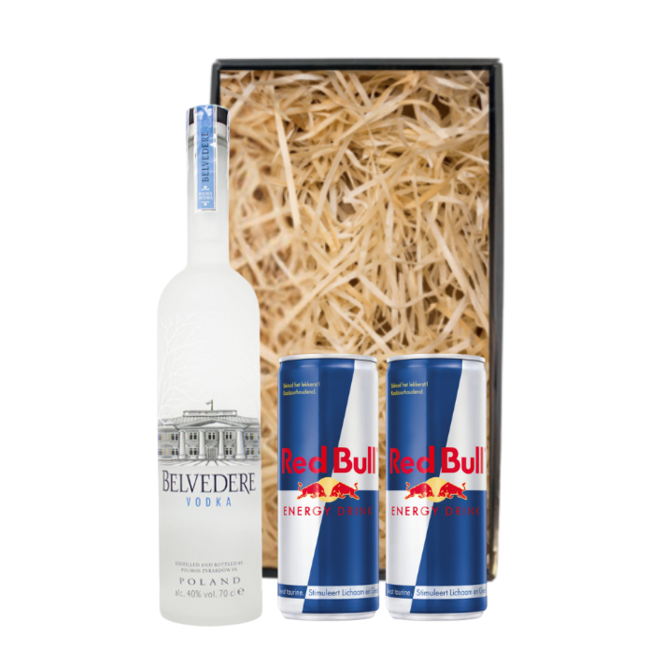 Belvedere Vodka 70cl met Red Bull Pakket