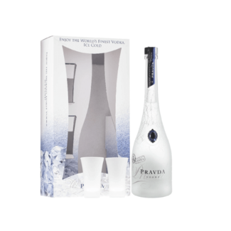 Pravda Vodka Giftbox 0,7L + 2 shotglazen