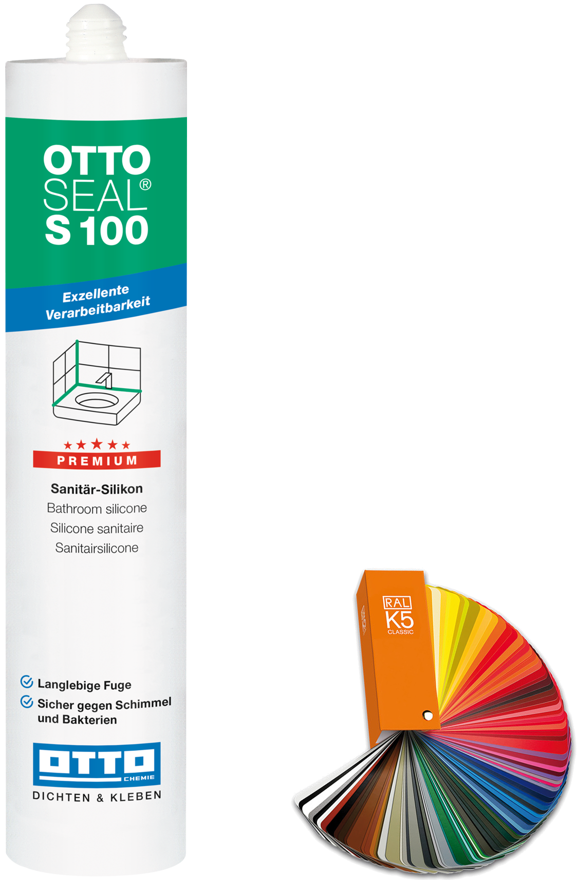 Ottoseal S100 Premium-Sanitär-Silikon 300ml