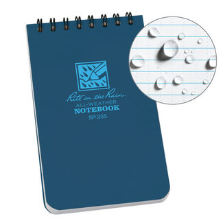 Rite in the Rain 3 x 5 Top Spiral Notebook 235 Blue