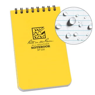 Rite in the Rain 3 x 5 Top Spiral Notebook 135 Yellow