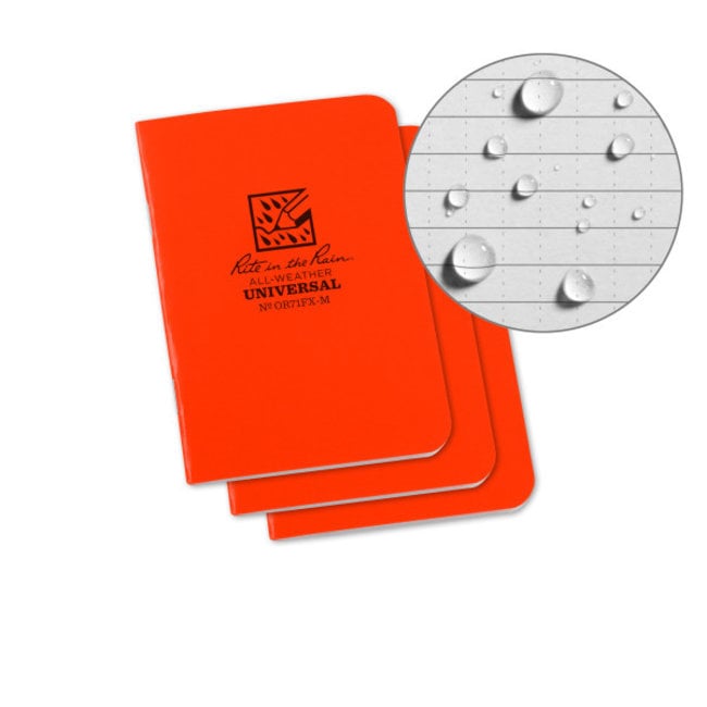 Rite in the Rain Set 3 Field Flex Boekjes Blaze Orange - Mini Stapled Books 3 pack  OR71FX-M