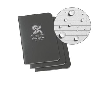 Rite in the Rain Mini Stapled Notebook, Gray Cover, 3 Pack (No. 871FX-M)