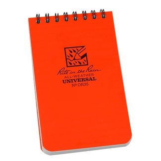 Rite in the Rain 3 x 5 Top Spiral Notebook Blaze Orange OR35