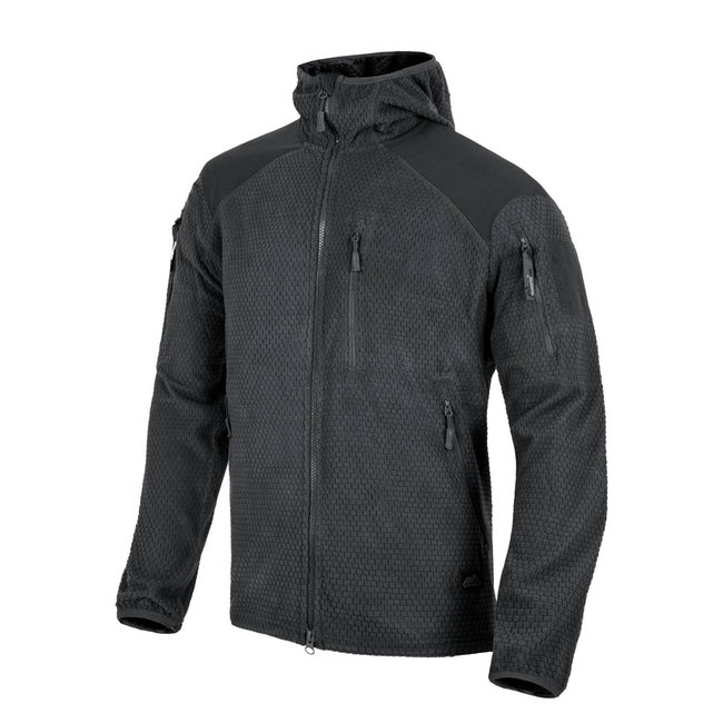 Helikon-Tex ALPHA HOODIE Jacket - Grid Fleece - Black (BL-ALH-FG-01)