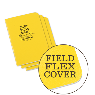 Rite in the Rain Mini Stapled Notebook, Yellow Cover, 3 Pack (No. 371FX-M)