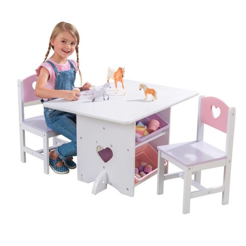 Kidkraft Tafel met 2 Stoelen Hartjes