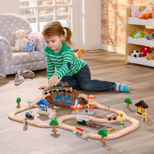 Kidkraft Houten treinset met opbergbak Mountain