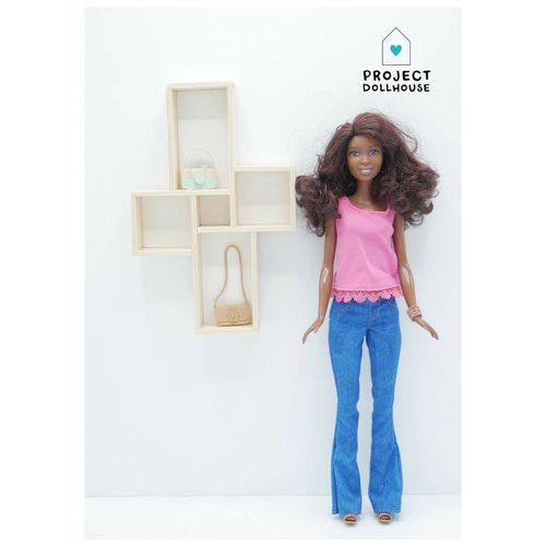 Project Dollhouse Wandmeubel Vier Vakken Barbie