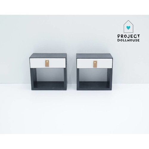 Project Dollhouse Nachtkastjes Barbie Zwart Project Dollhouse Nachtkastjes Barbie Zwart