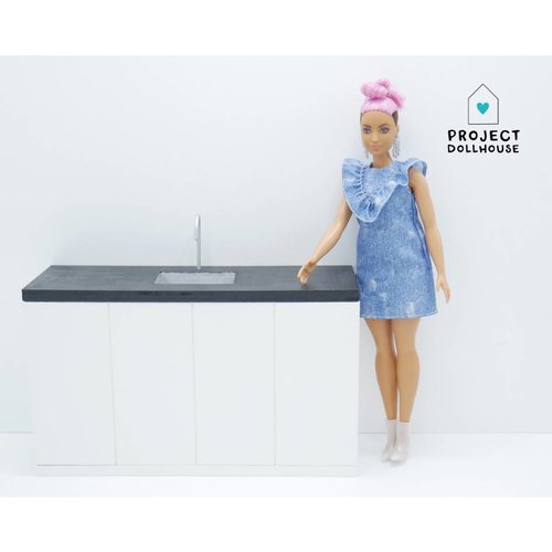 Project Dollhouse Barbie Keuken Zwart Aanrecht Project Dollhouse Barbie Keuken Zwart Aanrecht