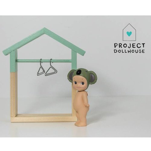 Project Dollhouse Poppenhuis Kledingrek Huisje Mint Groen