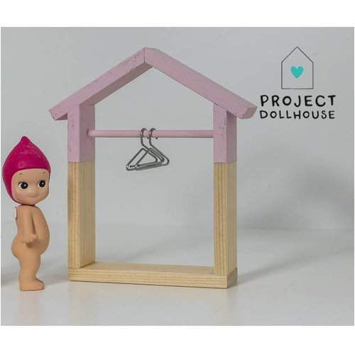 Project Dollhouse Poppenhuis Kledingrek Huisje Oud Roze Project Dollhouse Poppenhuis Kledingrek Huisje Oud Roze