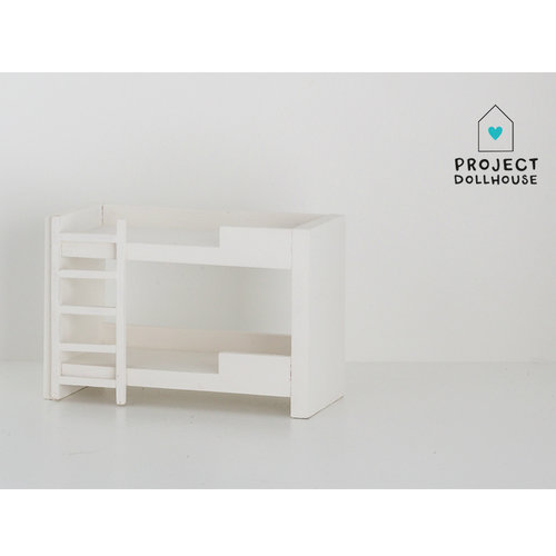 Project Dollhouse Poppenhuis Stapelbed Wit Project Dollhouse Poppenhuis Stapelbed Wit