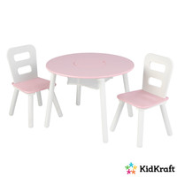 Ronde Tafel met 2 Stoelen Roze