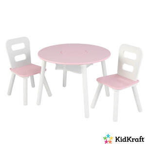 Kidkraft Ronde Tafel met 2 Stoelen Roze