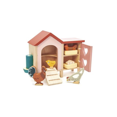 Tender Leaf Toys Poppenhuis Huisdierenset Kippenren