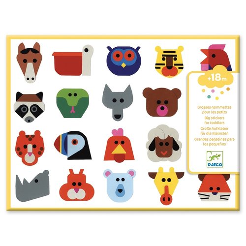 Djeco Stickers Dieren Hoofden - 120 st