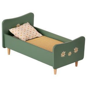 Maileg Houten Bed Mini - Mint Blauw